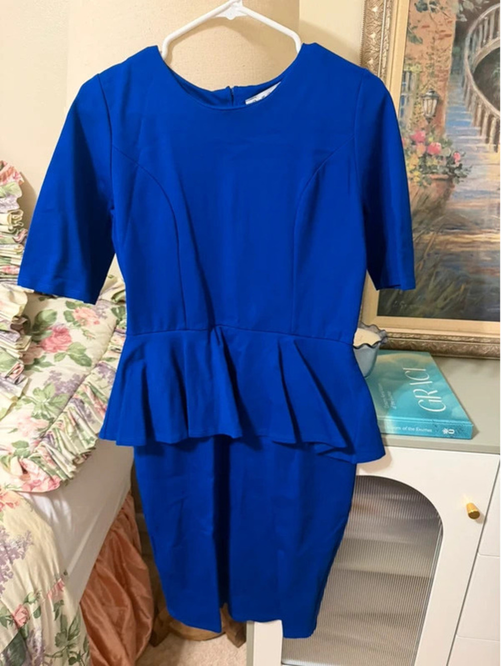 Brigitte Brianna “Royal Blue Beauty” Peplum Pencil Dress – Large